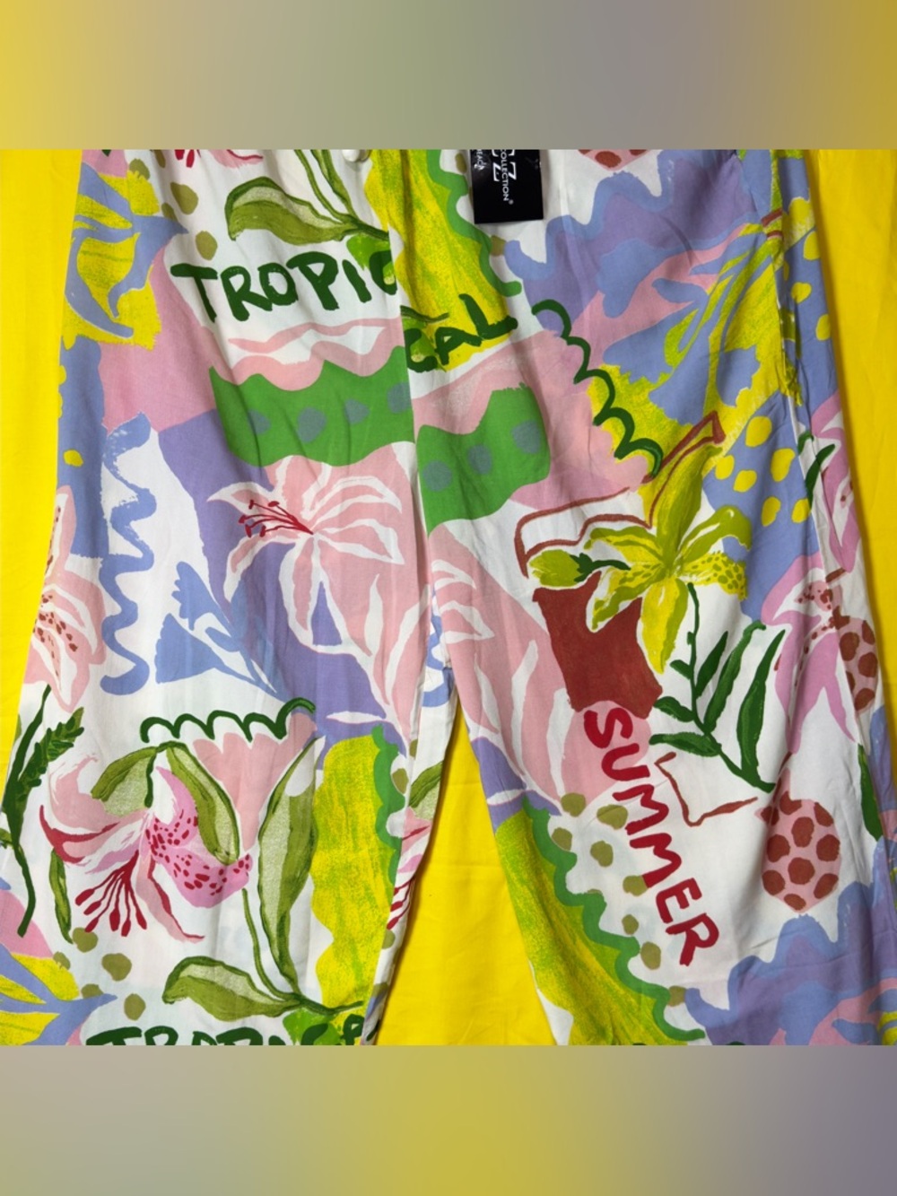 Tropical Wide-Leg Printed Pants - Pink Multi - Picture 11 of 12